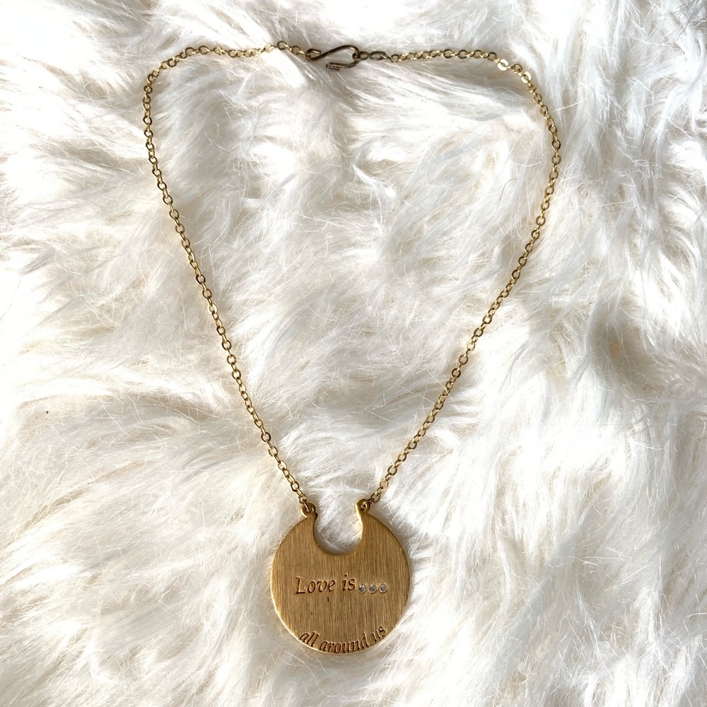 Love is... Large Disc Pendant Necklace
